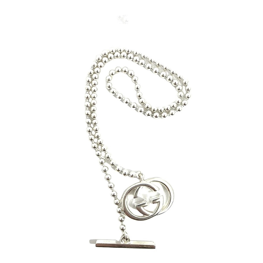 Gucci Interlocking G Logo Beaded Toggle Choker/Necklace